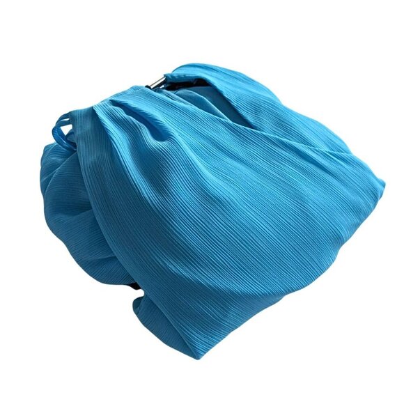 White House Black Market Blue Asymmetrical Halter Sundress - Picture 10 of 10